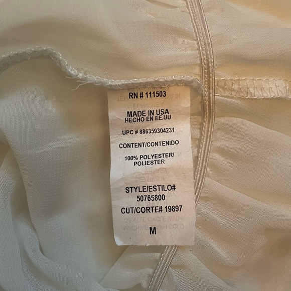 Lily Rose Size Medium Sheer White Long Sleeve Peplum Blouse with Black Lace - Picture 5 of 6